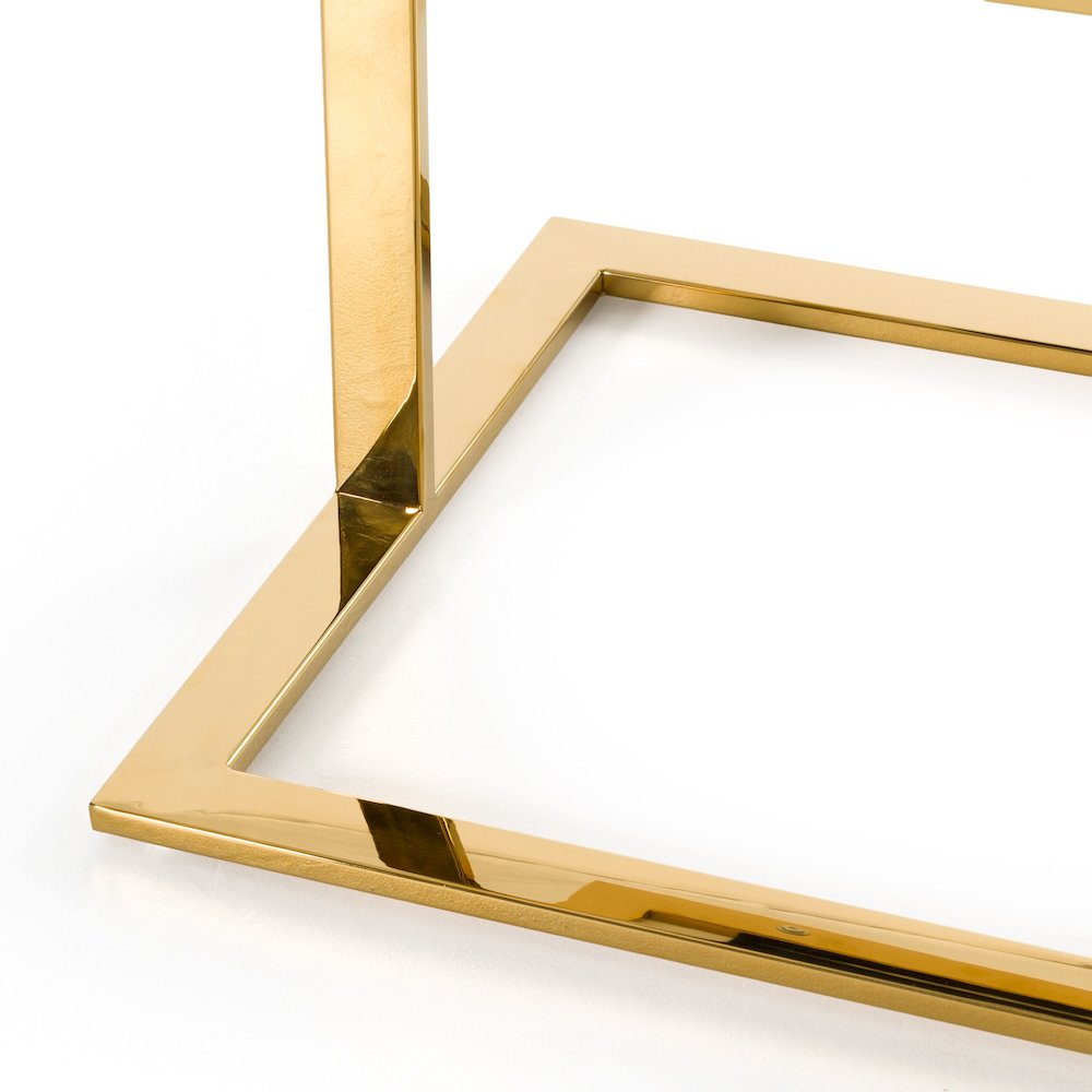 Frankie - Contemporary White and Gold Dining Chair. Picture 6