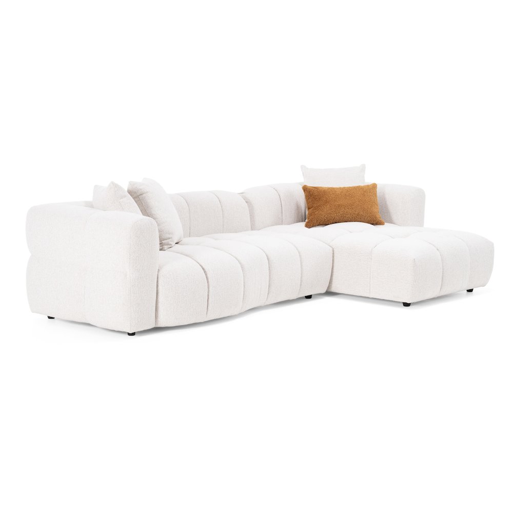 Divani Casa Freya - Modern Beige Fabric Sectional Console. Picture 9