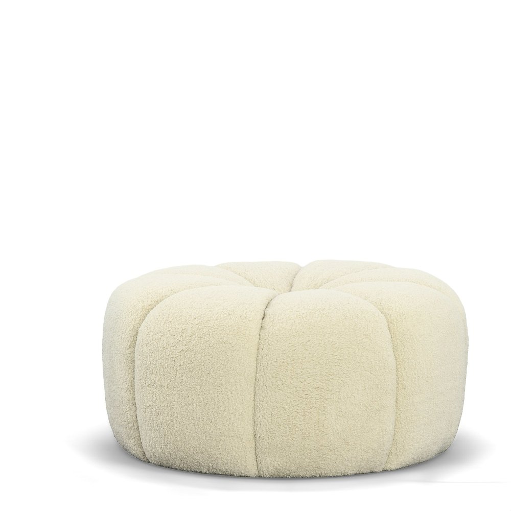 Divani Casa Gadson - Contemporary White Sherpa Ottoman. Picture 3
