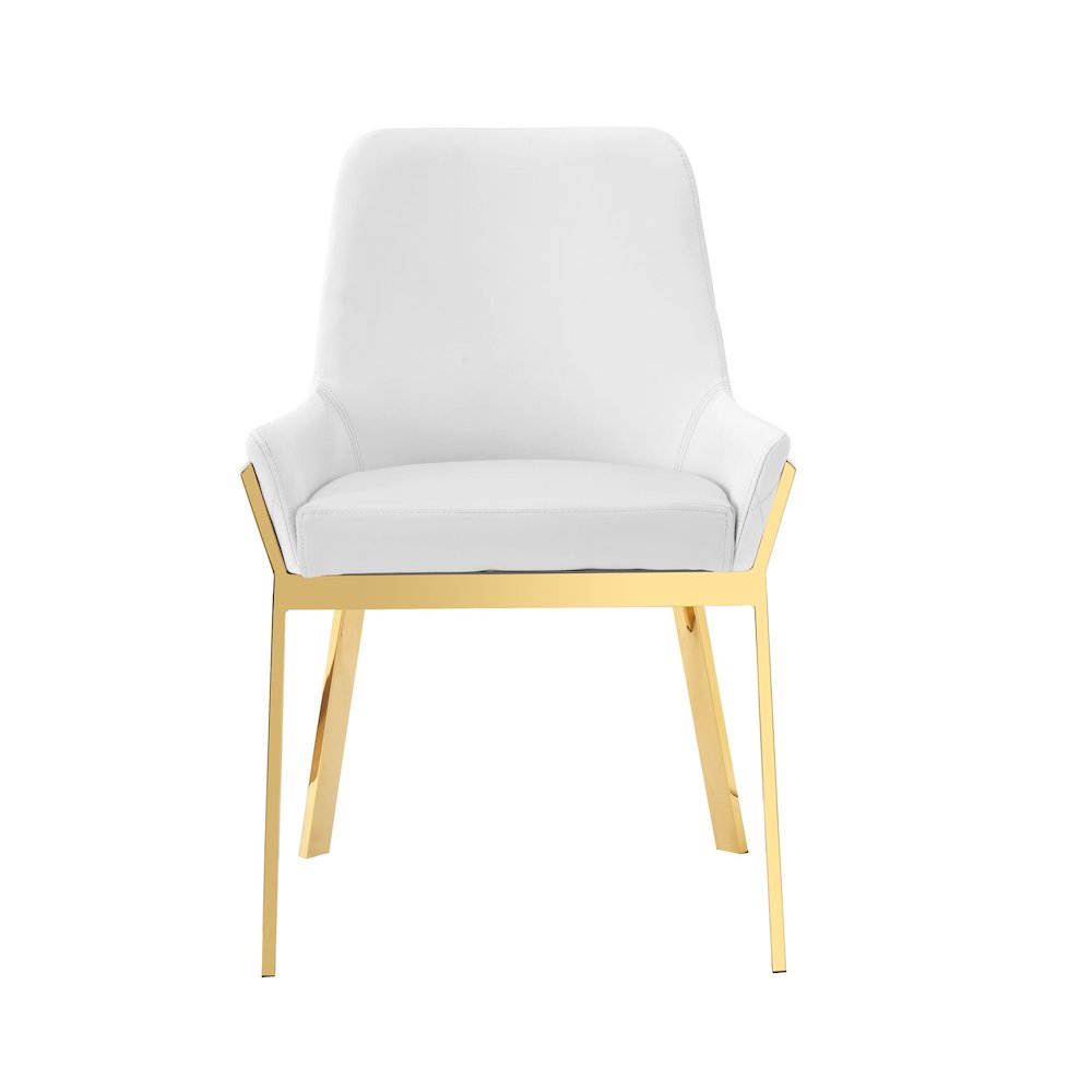 Modrest Ganon - Modern White & Gold Dining Chair. Picture 2