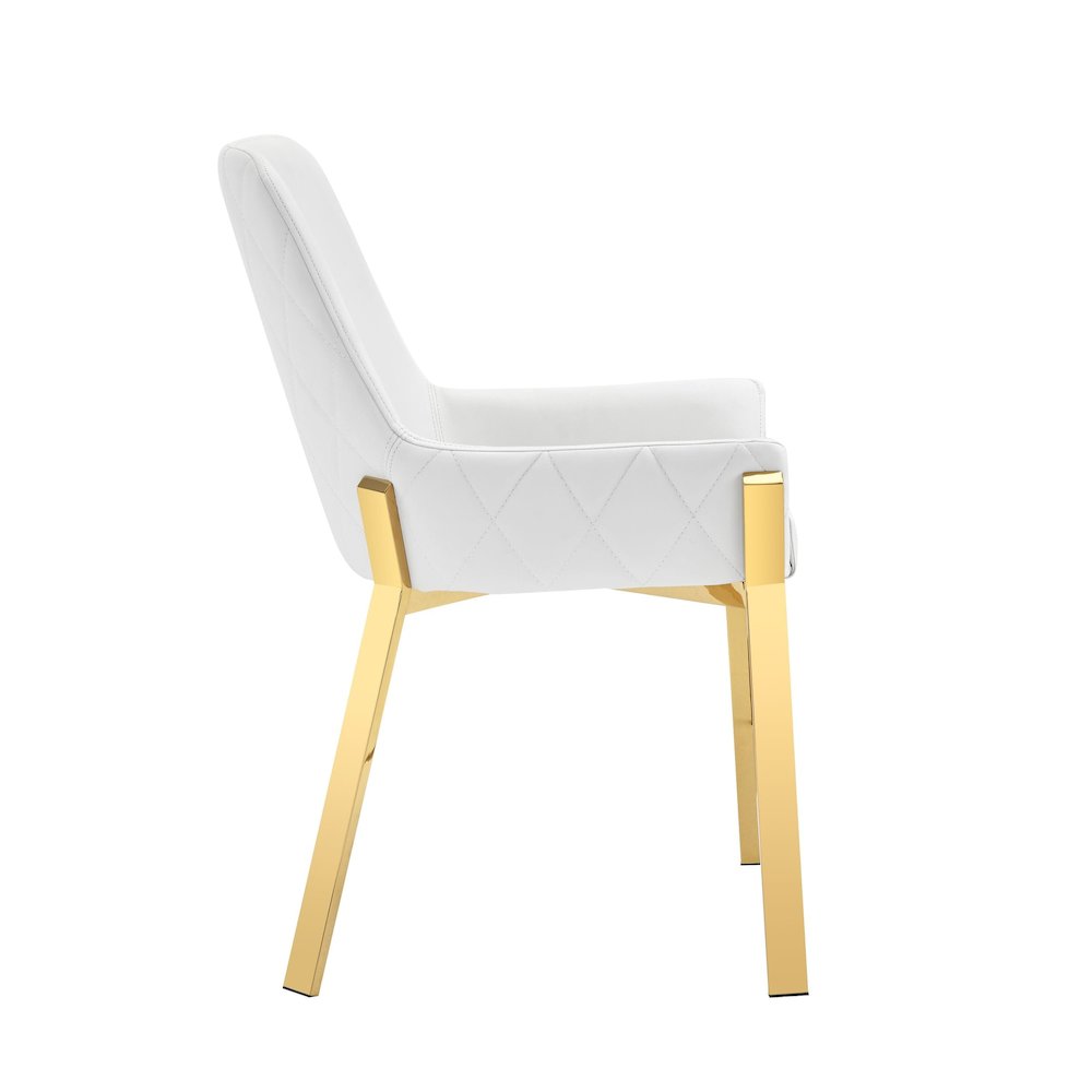 Modrest Ganon - Modern White & Gold Dining Chair. Picture 3