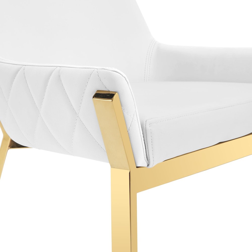 Modrest Ganon - Modern White & Gold Dining Chair. Picture 4