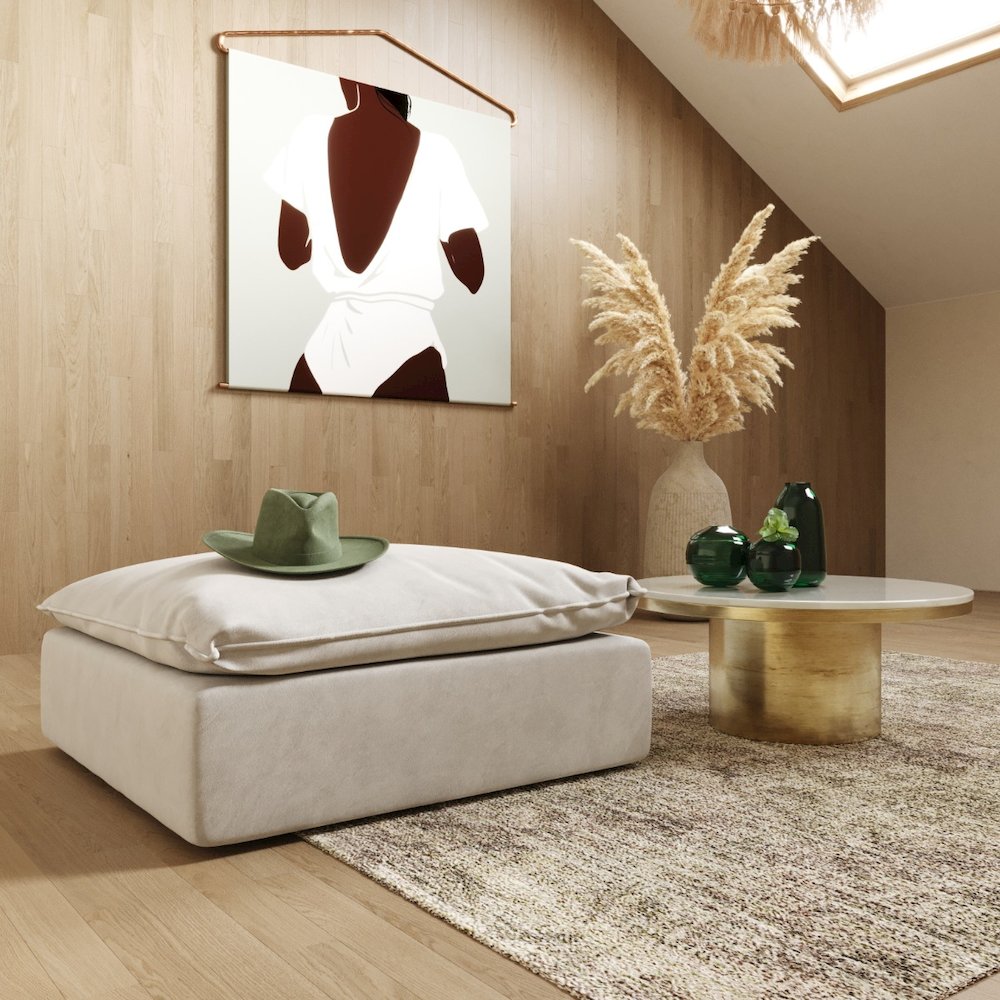 Divani Casa Garman - Modern Light Grey Ottoman. Picture 1