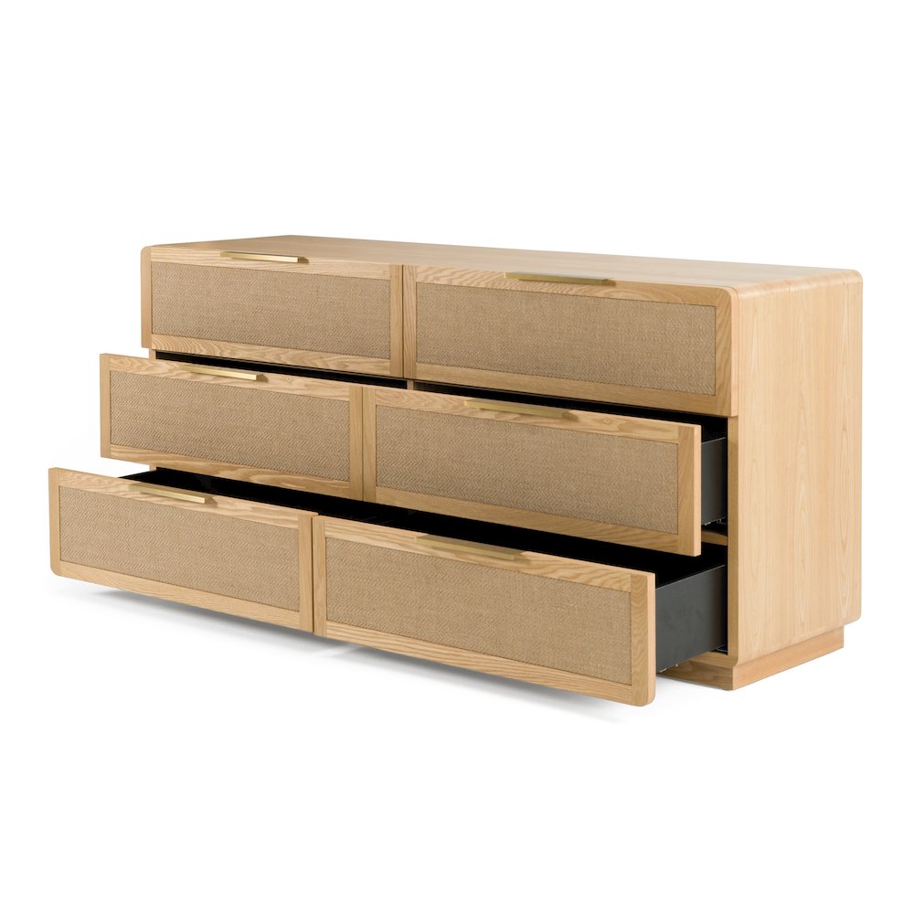 Modrest Gavin - Modern Natural Ash + Rattan Dresser. Picture 9