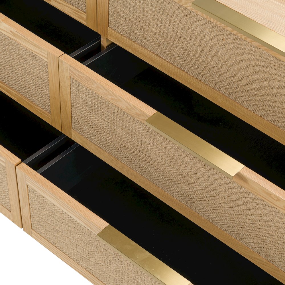Modrest Gavin - Modern Natural Ash + Rattan Dresser. Picture 10