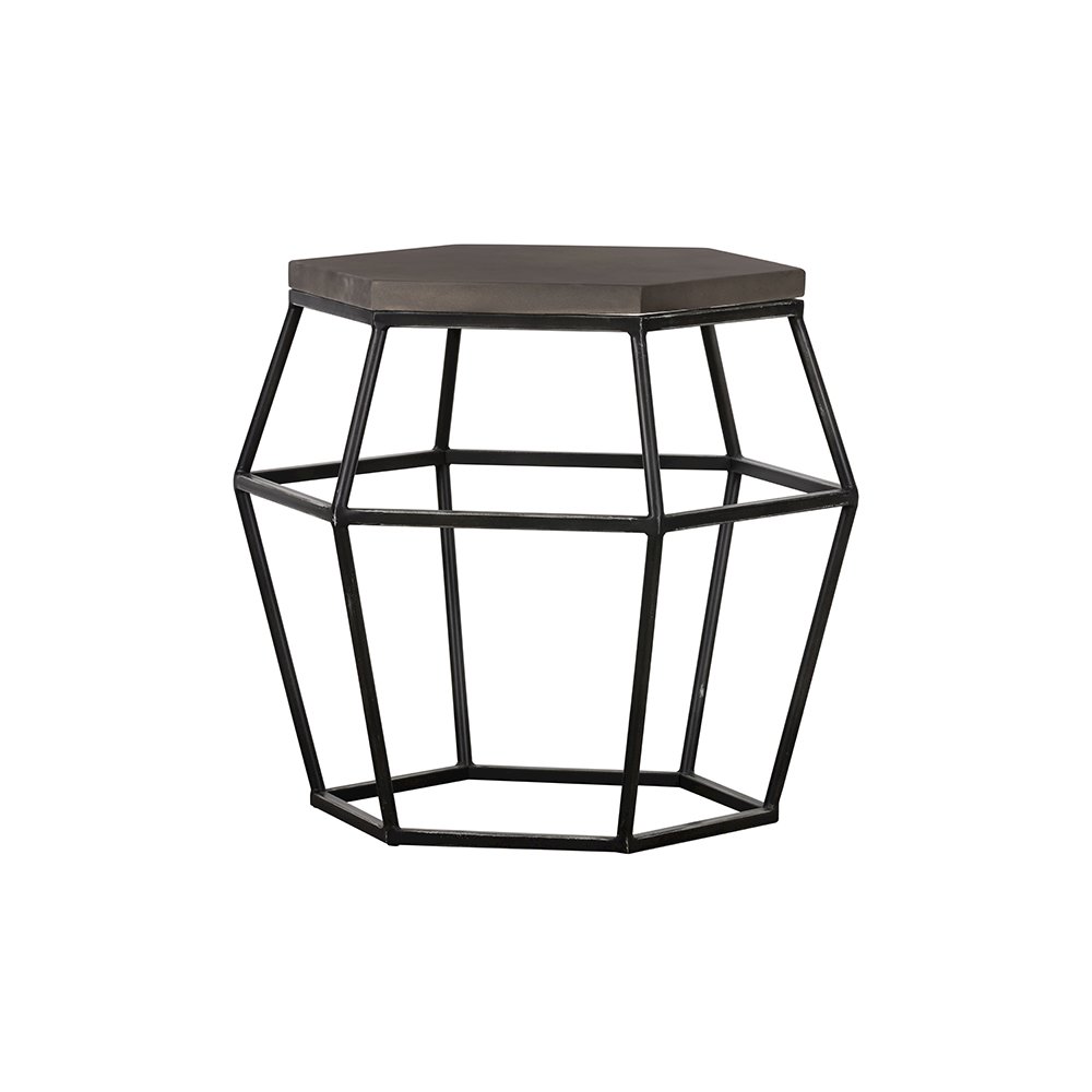 Modrest Tartan Modern Concrete & Metal End Table. Picture 1