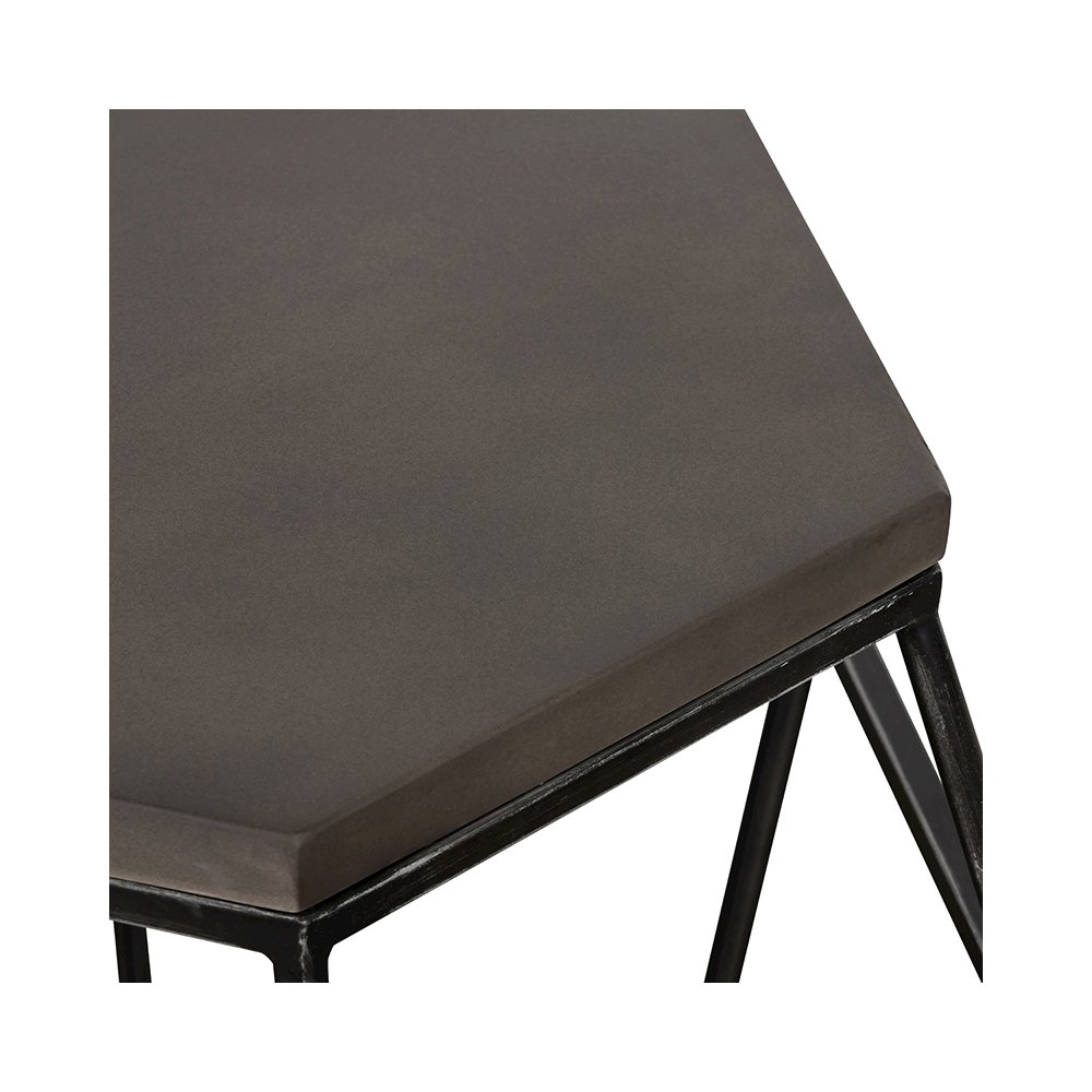 Modrest Tartan Modern Concrete & Metal End Table. Picture 7