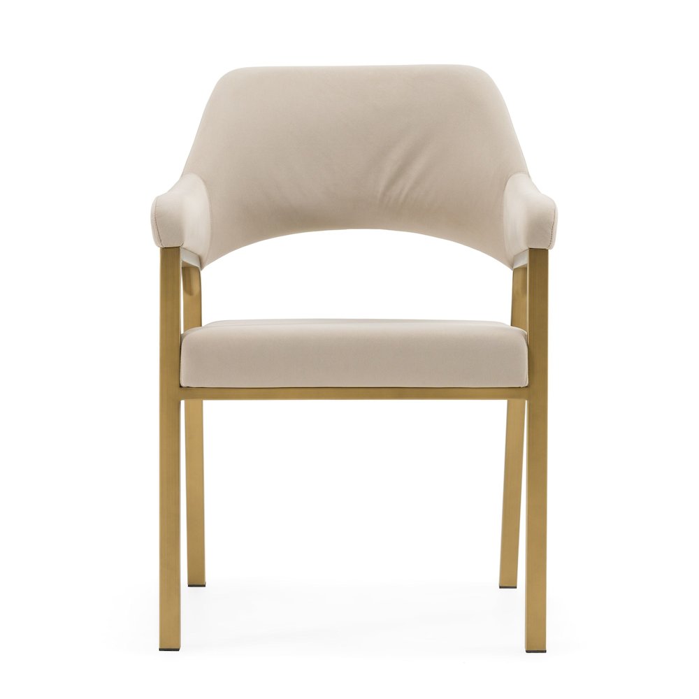 Modrest George - Modern Beige Fabric + Antique Brass Dining Chair. Picture 1