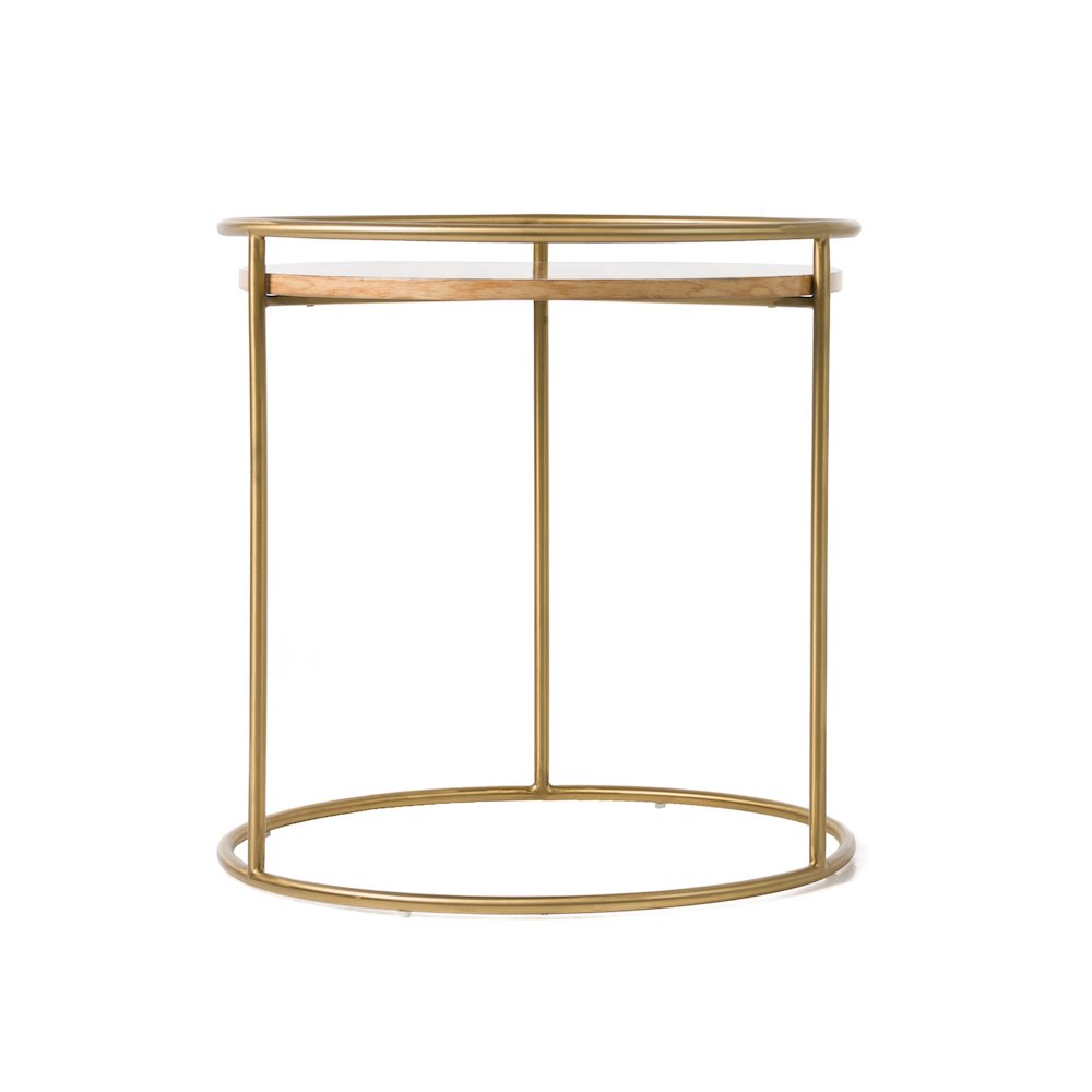 Modrest Gilcrest - Glam Brown and Gold Marble End Table. Picture 3