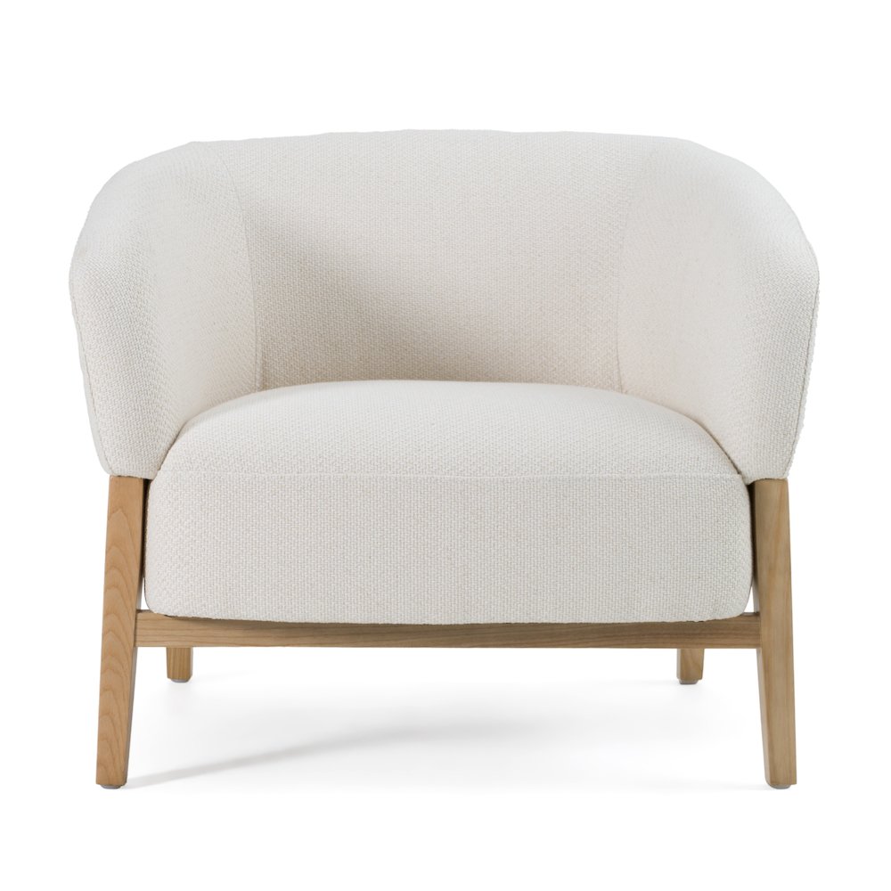Divani Casa Giselle - Mid-Century Modern Off-White Fabric Accent Chair. Picture 3