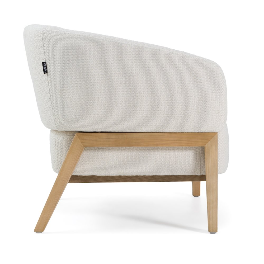 Divani Casa Giselle - Mid-Century Modern Off-White Fabric Accent Chair. Picture 4