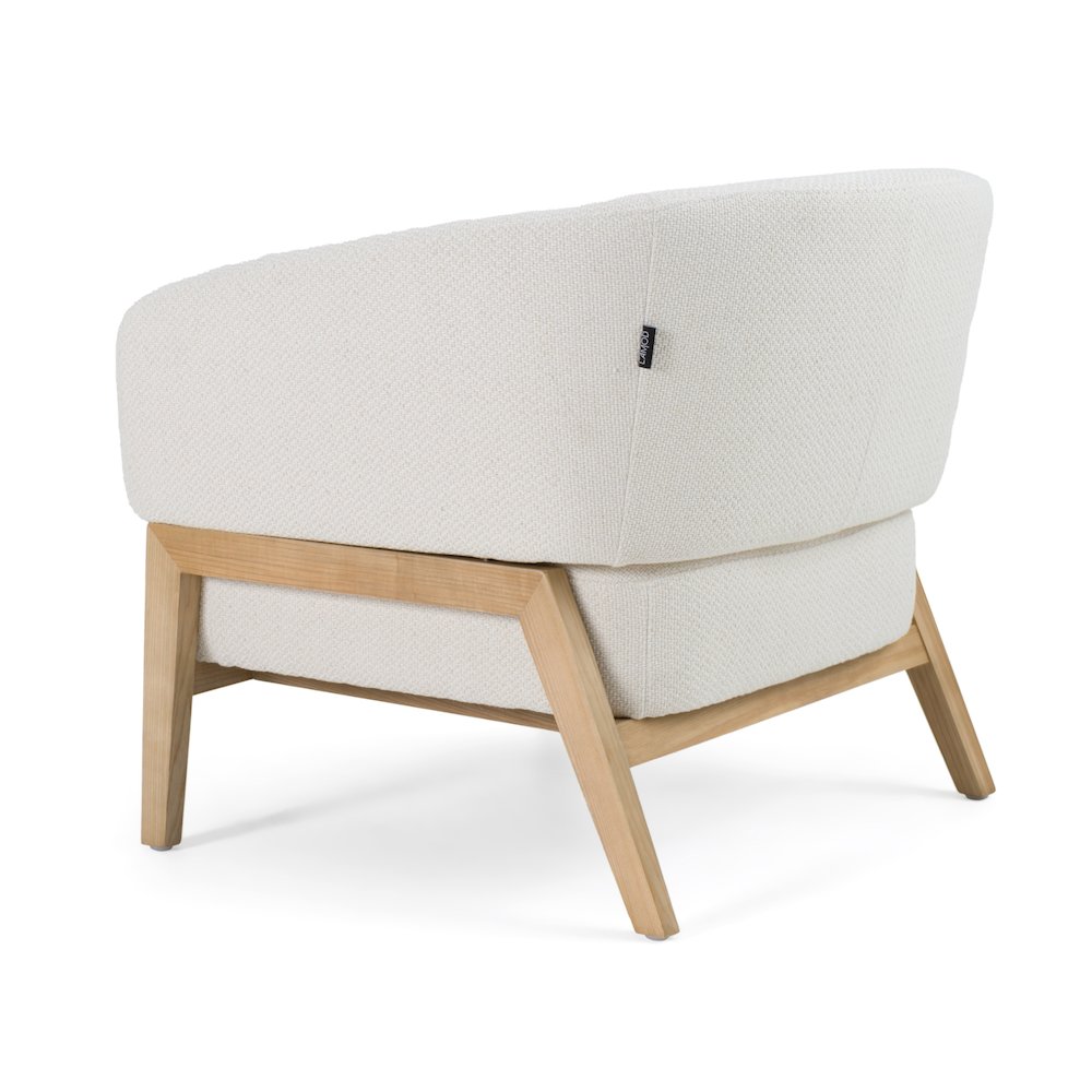 Divani Casa Giselle - Mid-Century Modern Off-White Fabric Accent Chair. Picture 6