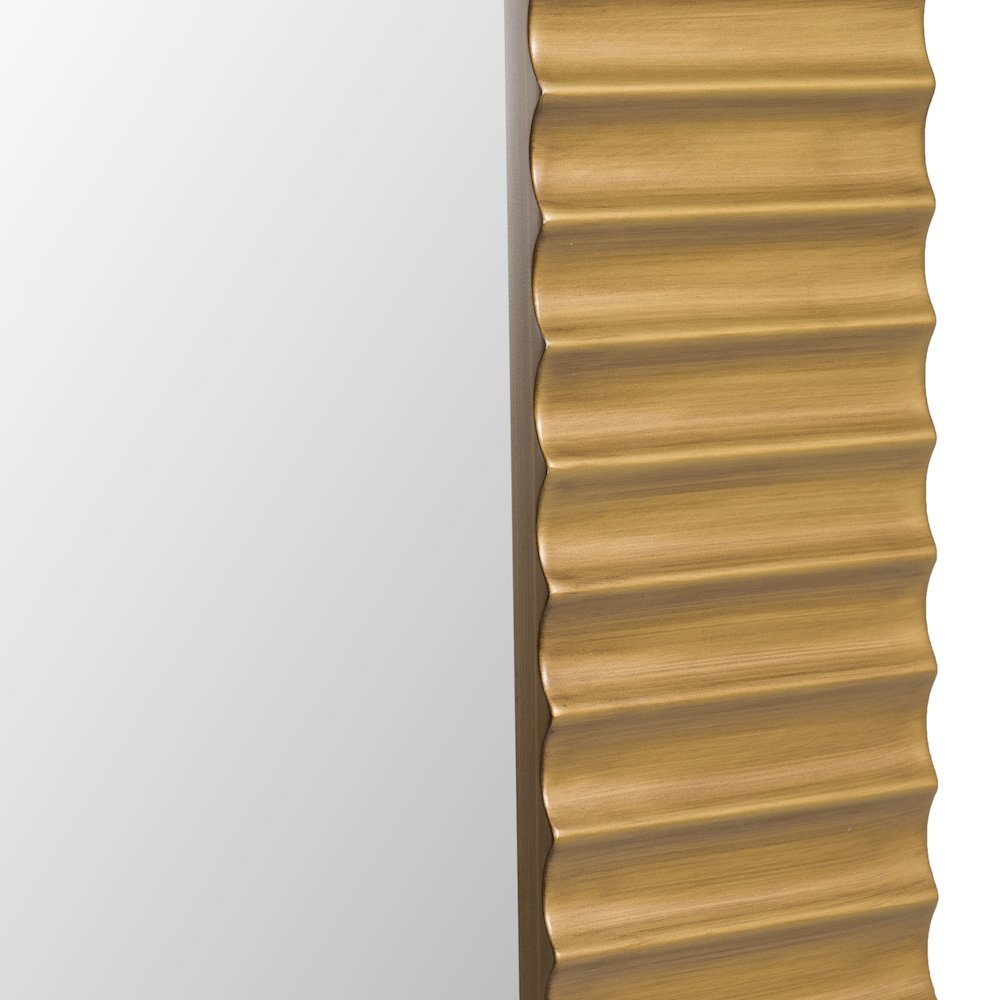 Glinda - Modern Brushed Brass Floor Mirror. Picture 3