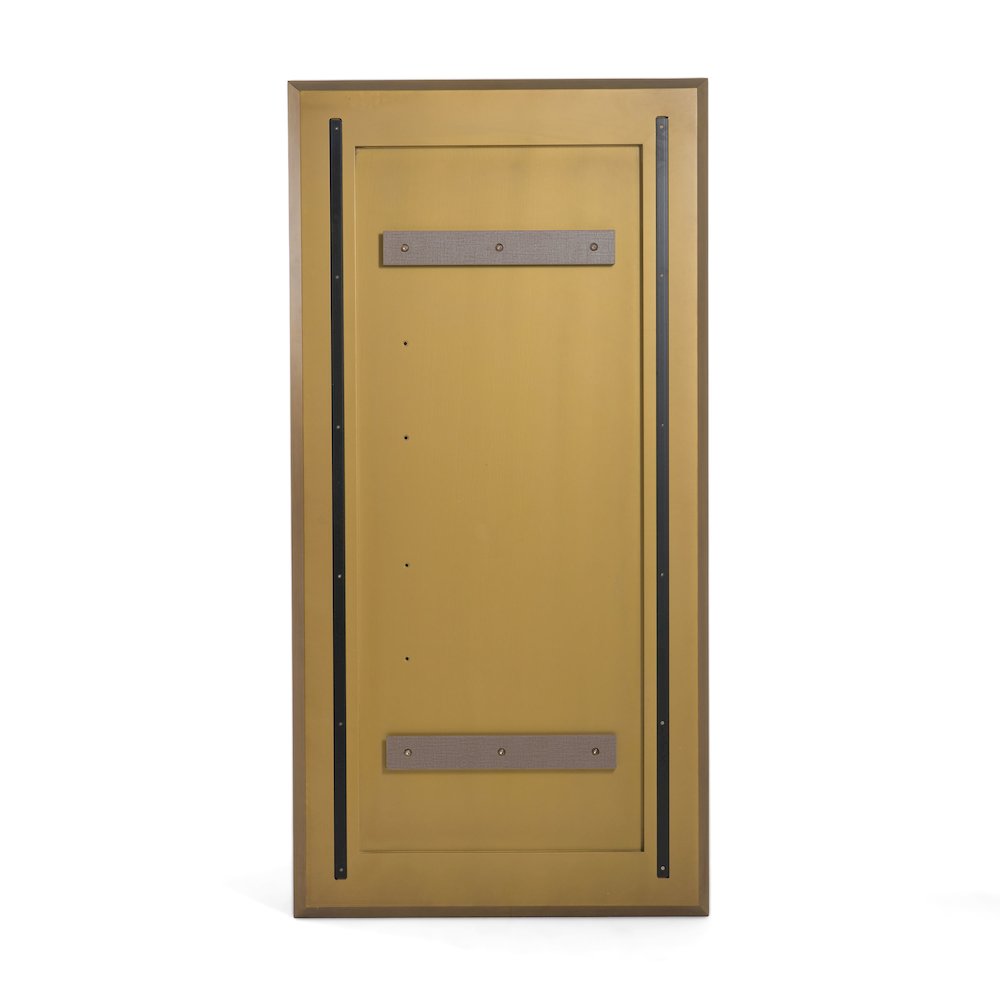 Glinda - Modern Brushed Brass Floor Mirror. Picture 4