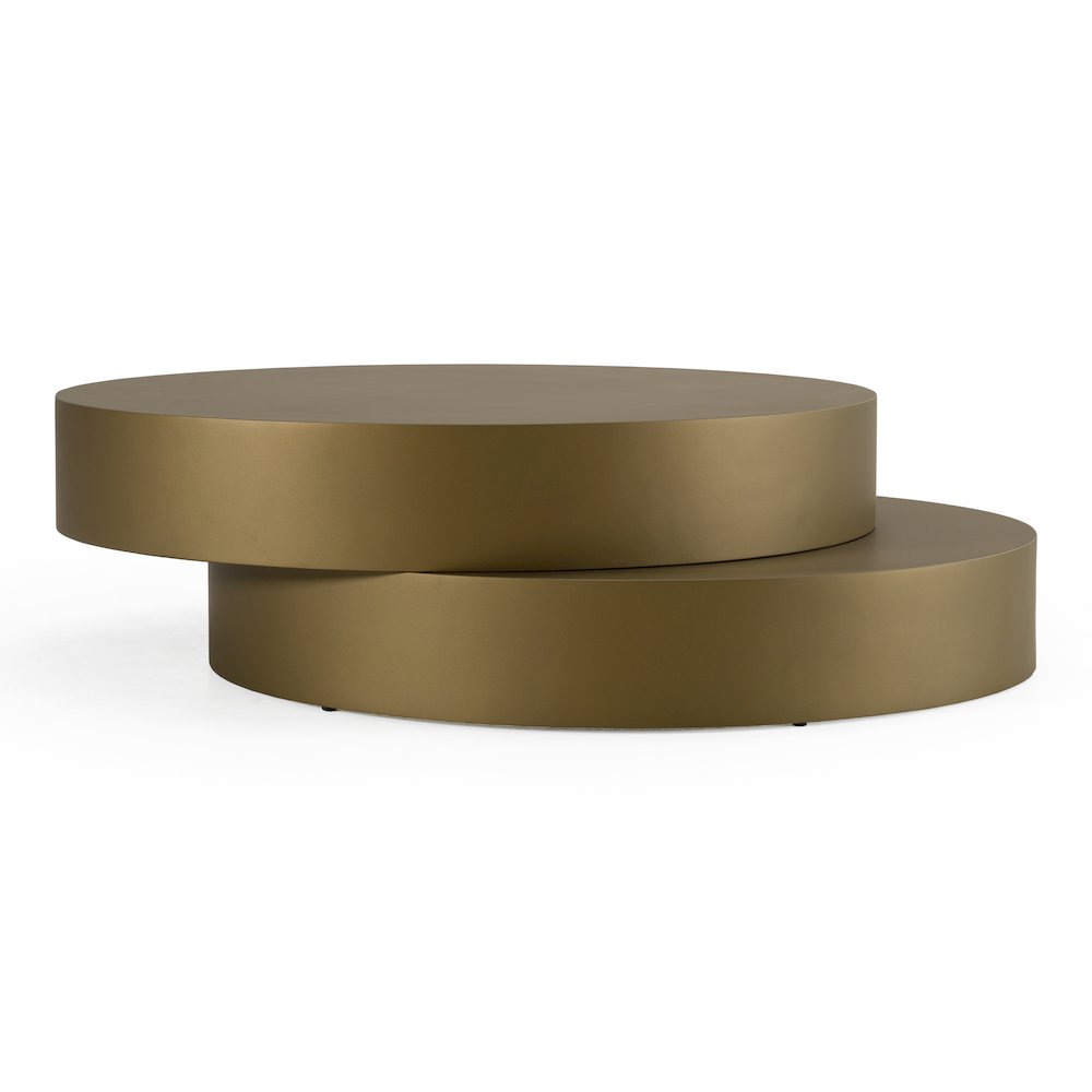 Grayson - Glam Brushed Bronze Metallic Coffee Table. Picture 1