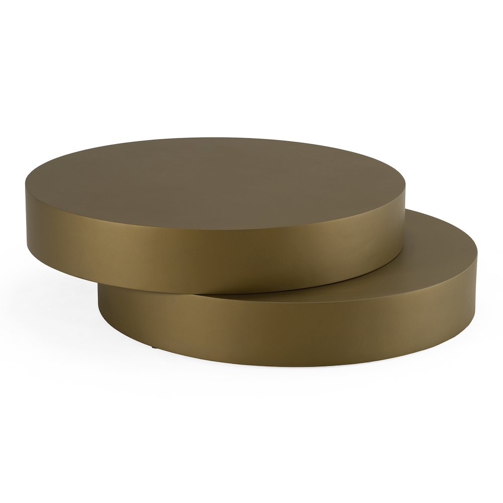 Grayson - Glam Brushed Bronze Metallic Coffee Table. Picture 2