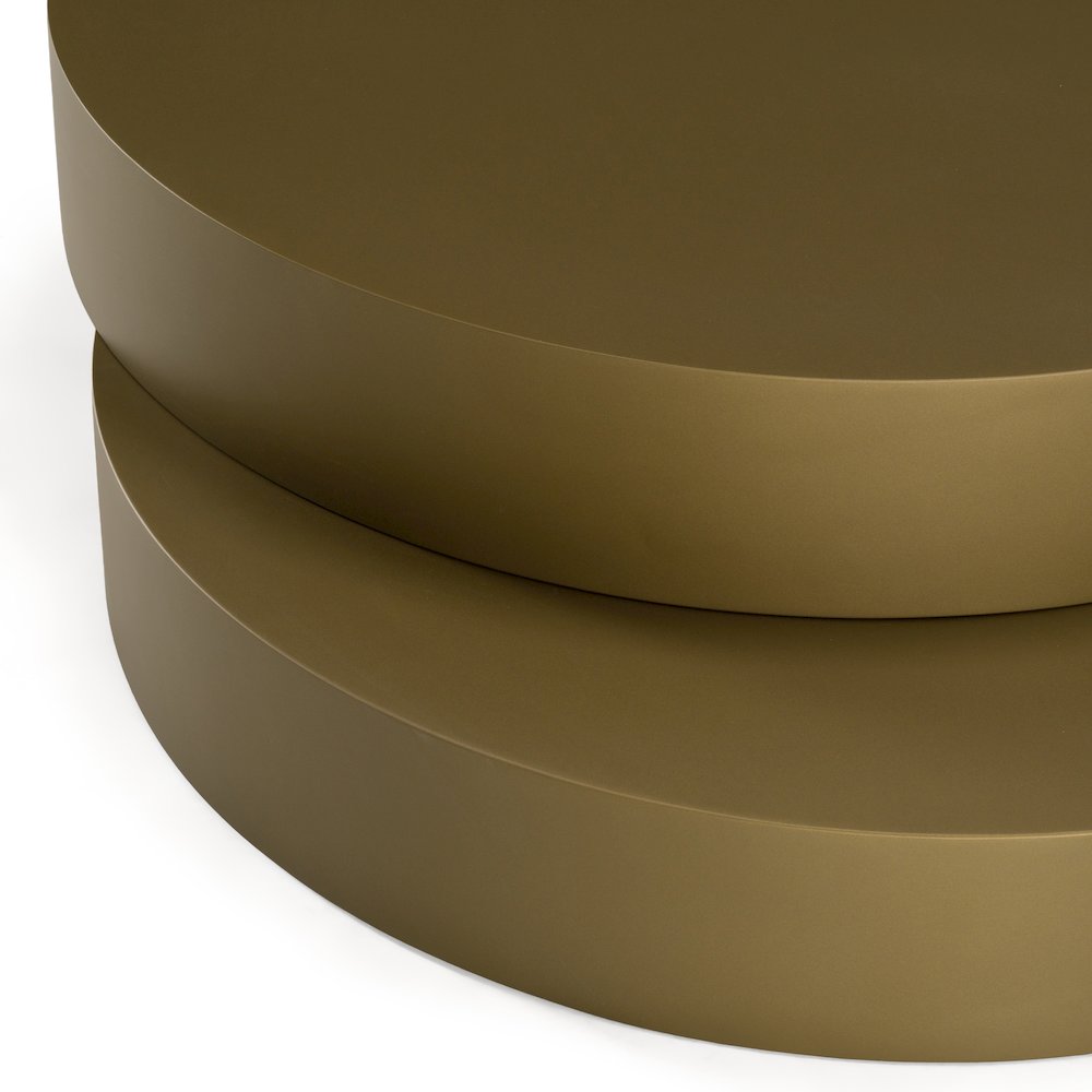 Grayson - Glam Brushed Bronze Metallic Coffee Table. Picture 3