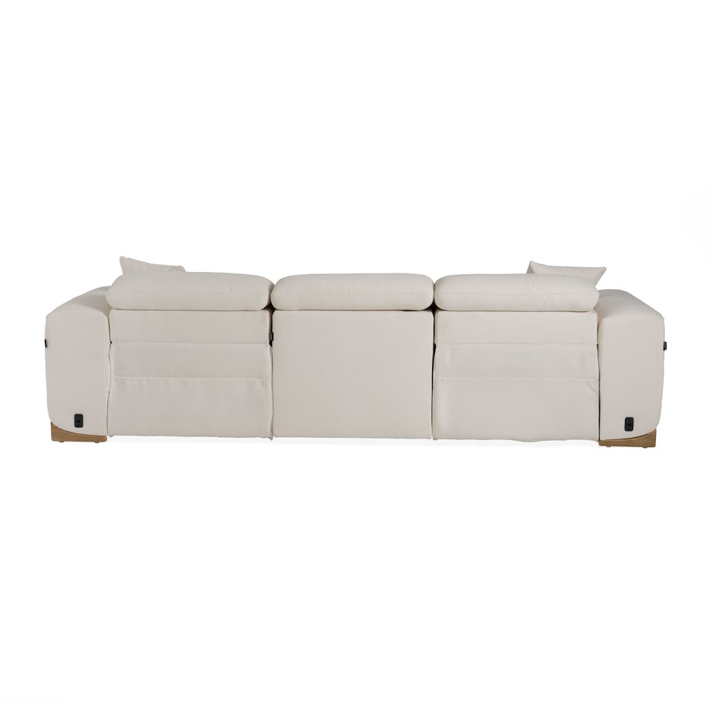 Divani Casa Hagerty - Modern Off-White Fabric Sofa With 2 Power Recliners. Picture 6