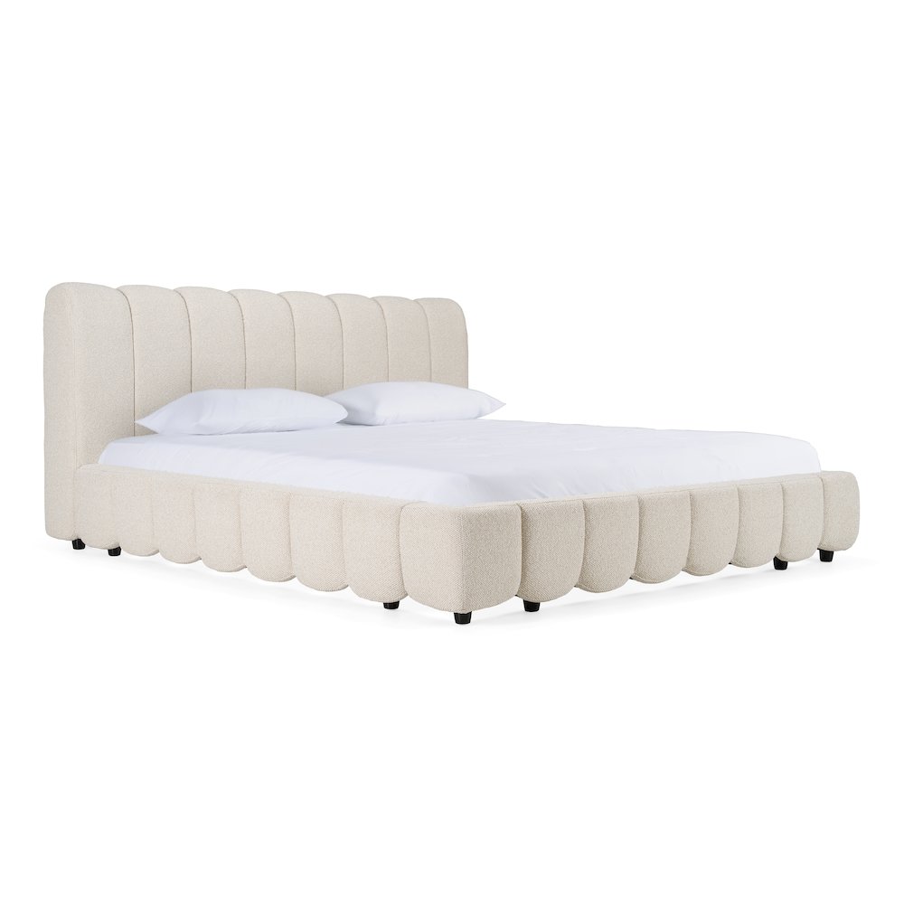 Harris - Modern Off-White Fabric Eastern King Bed. Picture 2