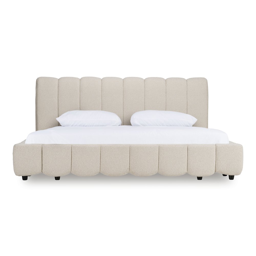 Harris - Modern Off-White Fabric Eastern King Bed. Picture 1