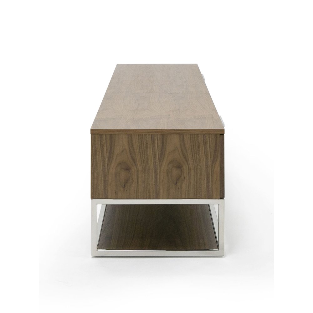 Modrest Heloise - Modern Walnut and Stainless Steel TV Stand. Picture 4