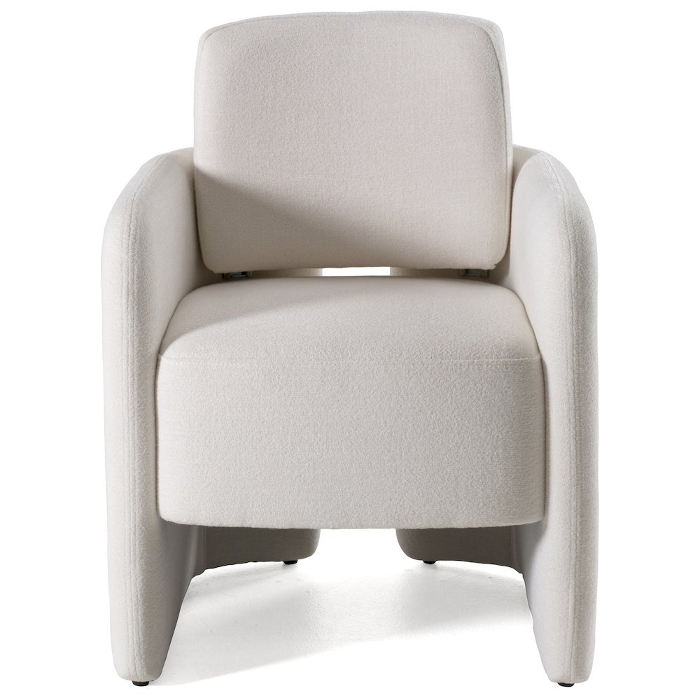 Modrest Hermosa - Modern White Fabric Dining Chair. Picture 3