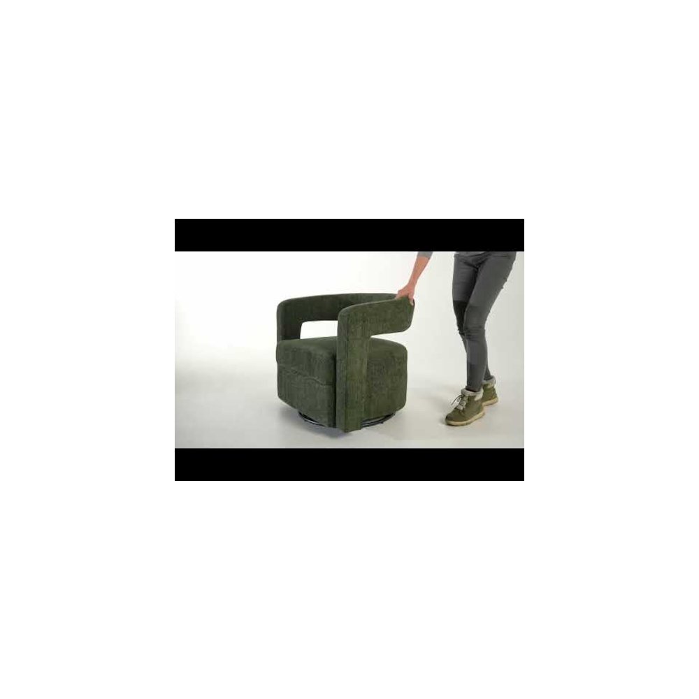 Modrest Ryan - Modern Olive Green Fabric Swivel Accent Chair. Picture 7