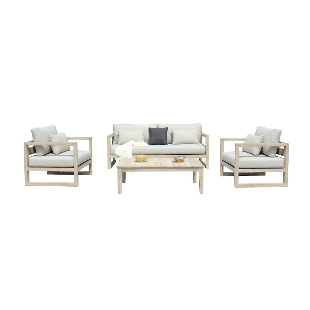Calm - Outdoor Grey Acacia Sofa Set. Picture 1