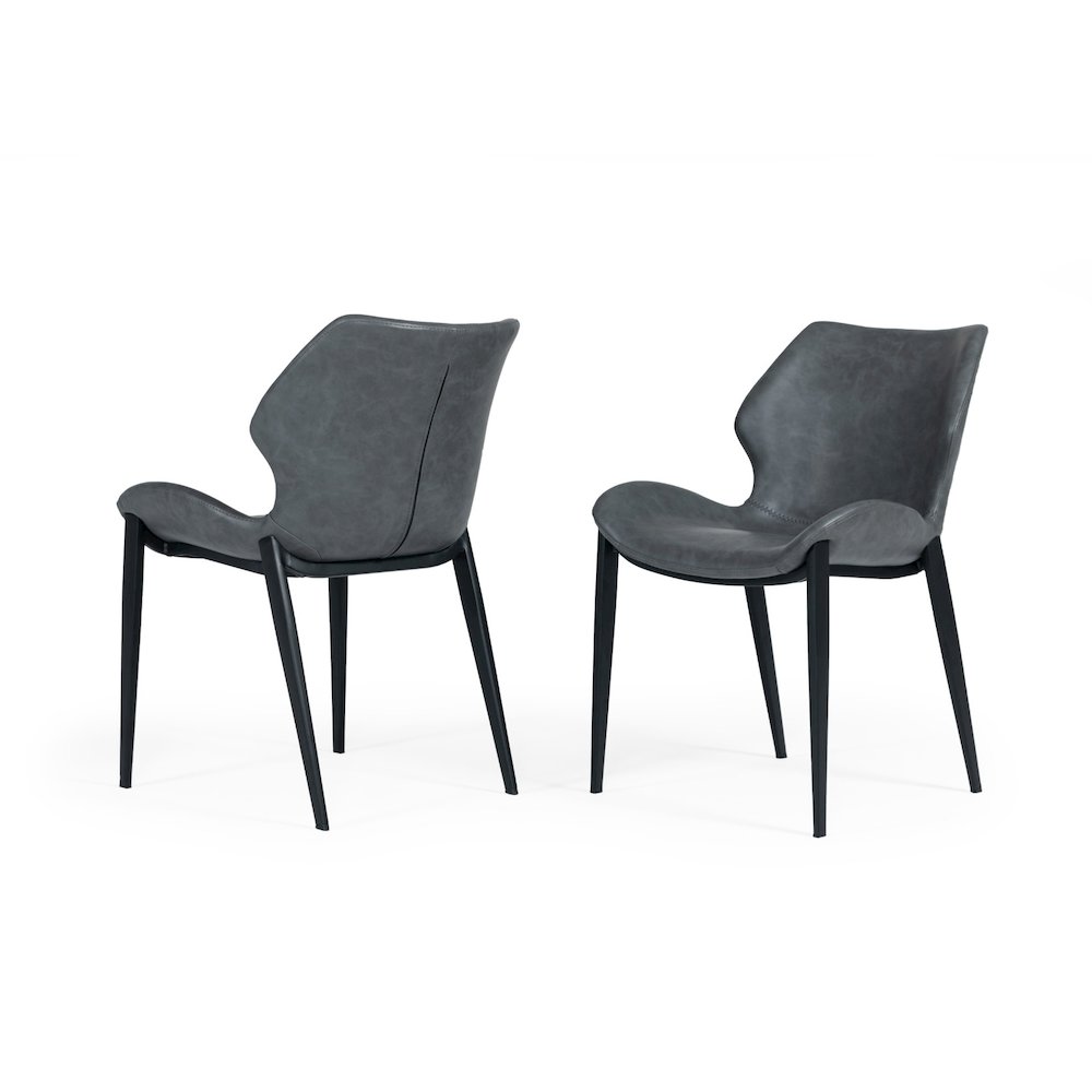 Instone - Industrial Dark Grey Eco-Leather Dining Chair (Set of 2). Picture 2