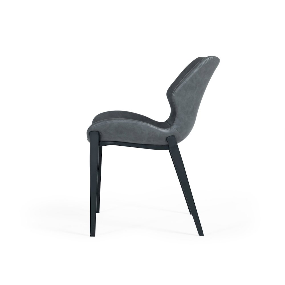 Instone - Industrial Dark Grey Eco-Leather Dining Chair (Set of 2). Picture 4
