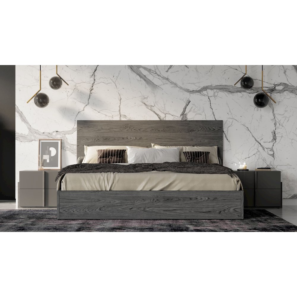 Nova Domus Lucia - Eastern King Modern Matte Grey and Elm Grey Bed. Picture 1