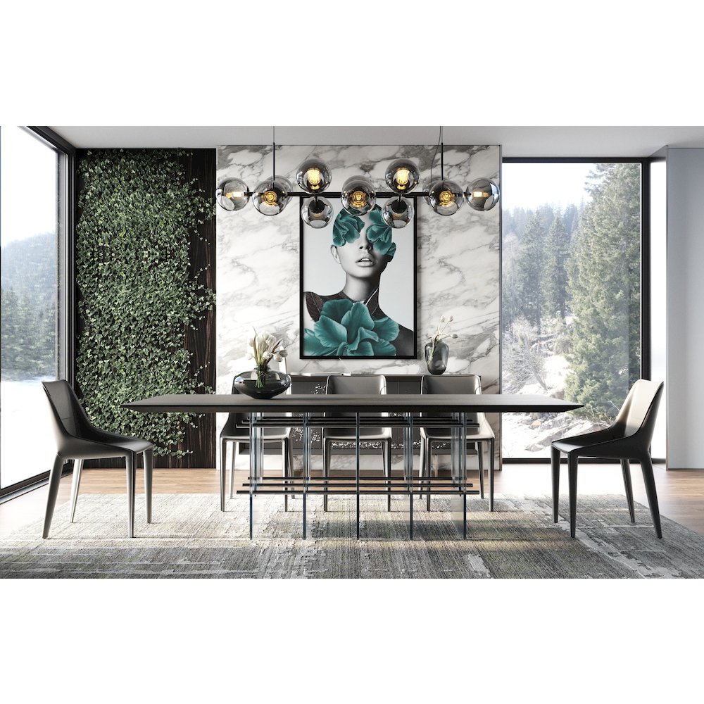 Modrest Inverness - Contemporary Black Oak + Acrylic Dining Table. Picture 7
