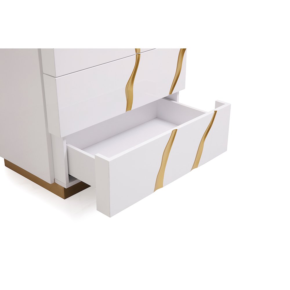 Modrest Aspen Modern White & Gold Chest. Picture 2