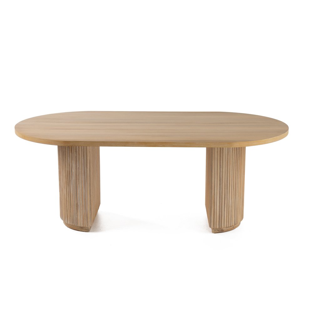Jacobson - Modern Natural Acacia Oval Dining Table. Picture 3