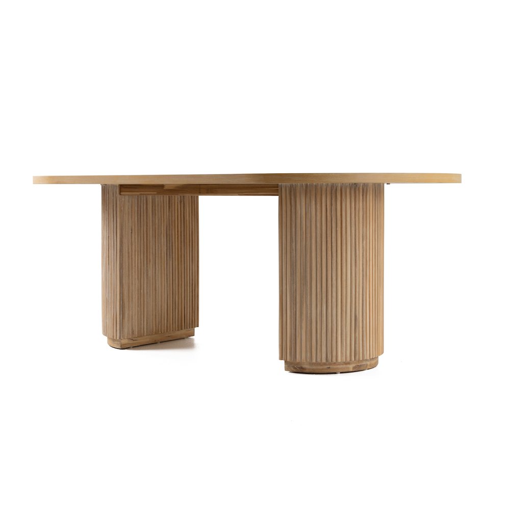 Jacobson - Modern Natural Acacia Oval Dining Table. Picture 5