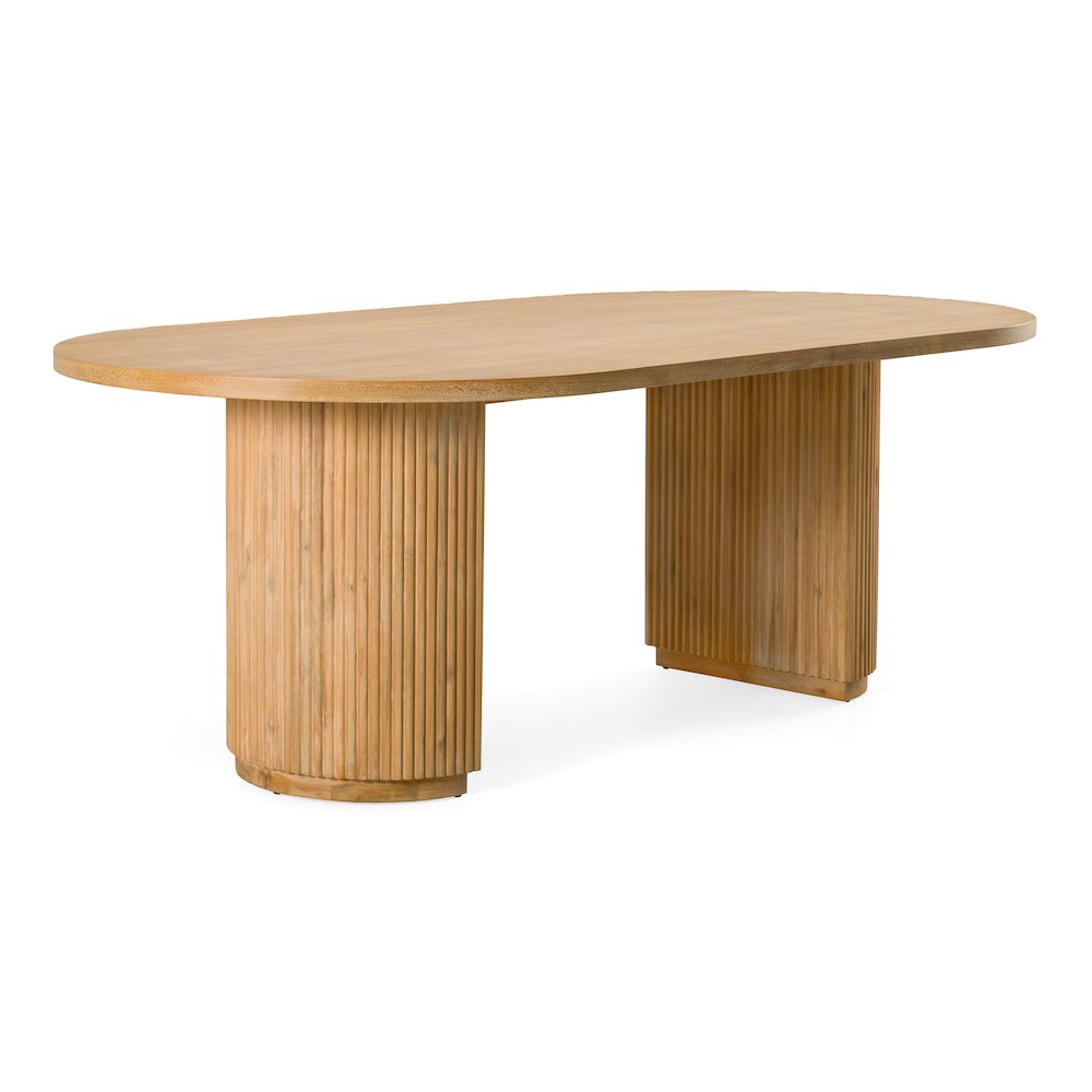 Jacobson - Modern Natural Acacia Oval Large Dining Table. Picture 2