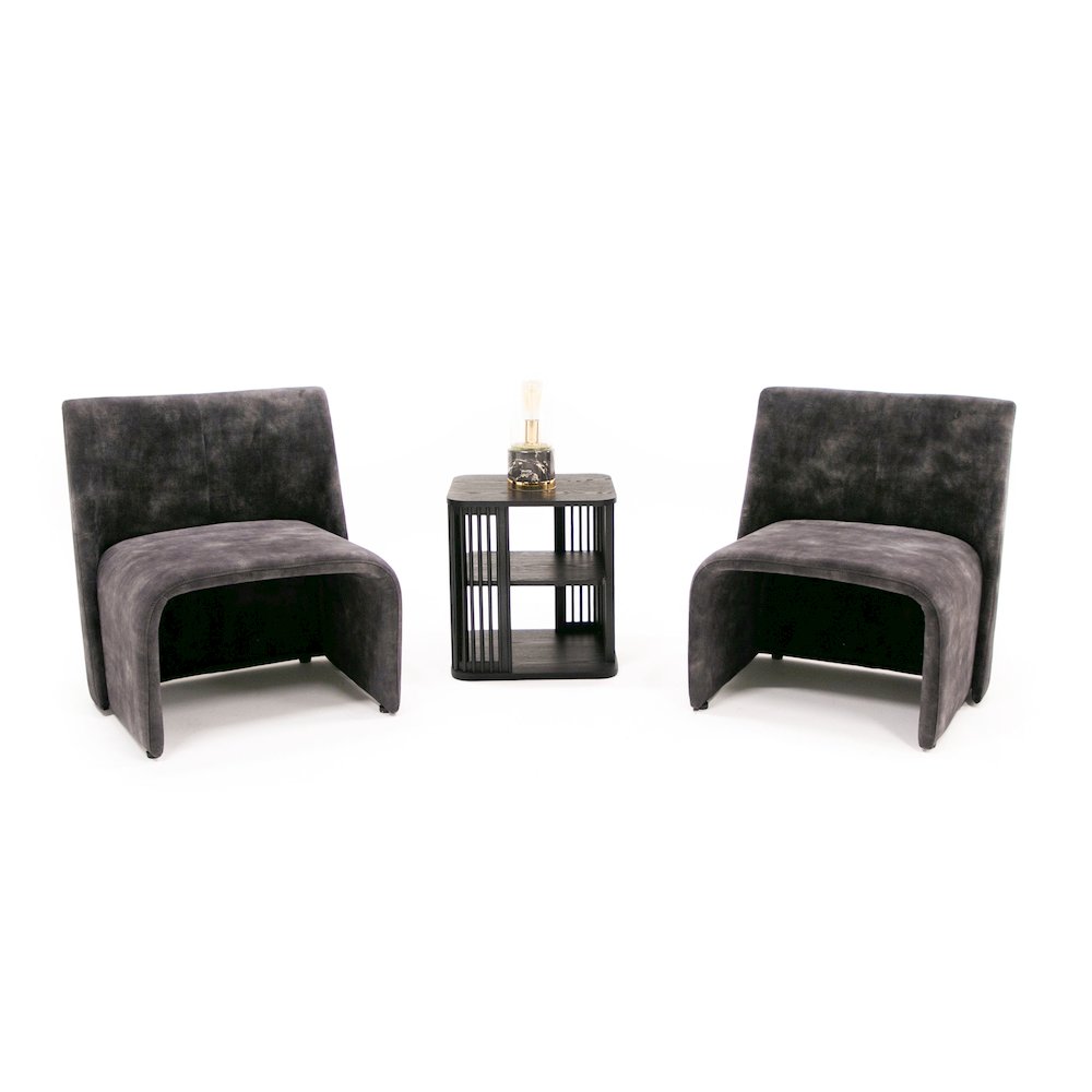 Modrest - Modern Jarvis Accent Dark Grey Fabric Chair. Picture 6