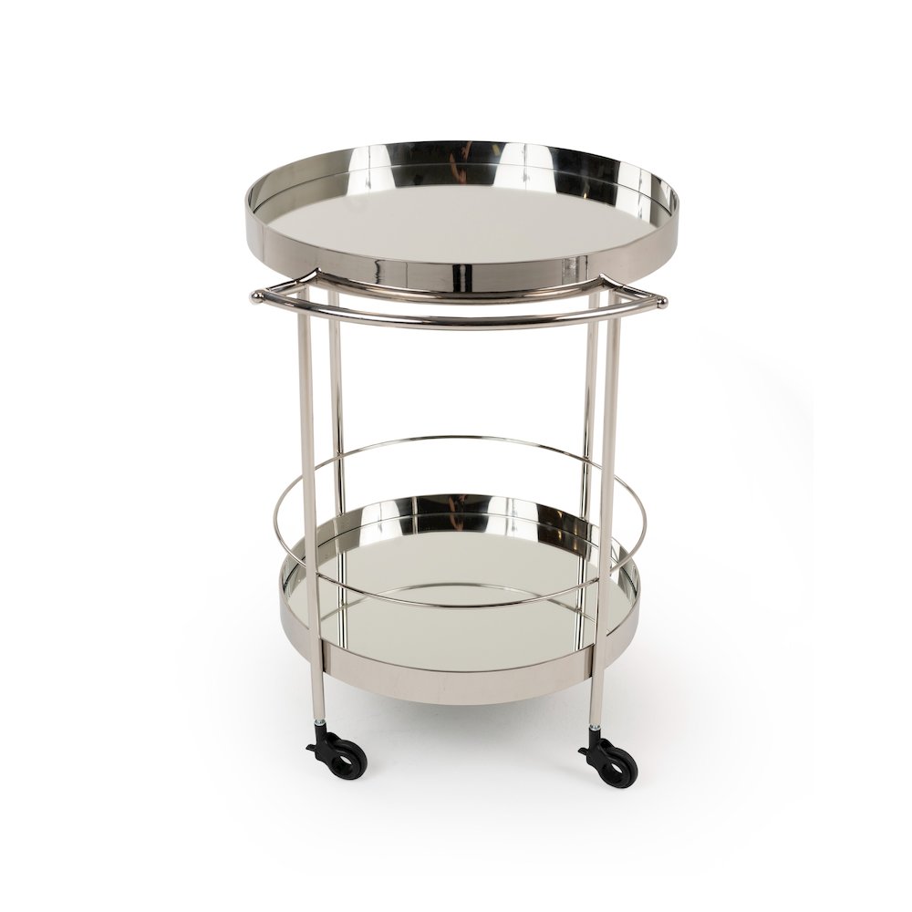 Modrest Jeeves - Modern Stainless Steel + Mirror Rolling Cart. Picture 1