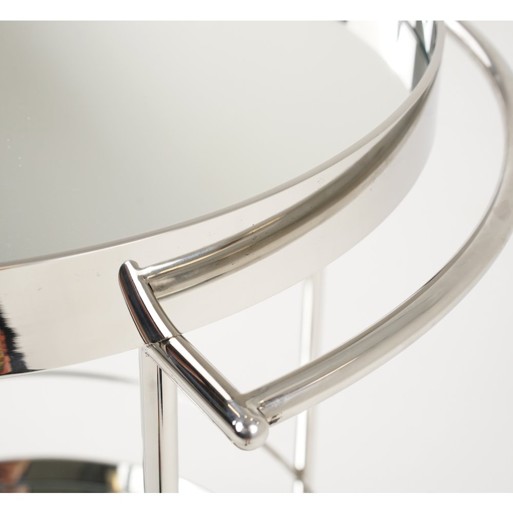 Modrest Jeeves - Modern Stainless Steel + Mirror Rolling Cart. Picture 2