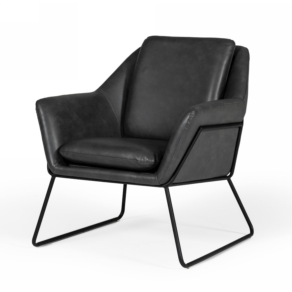 Modrest Jennifer - Industrial Dark Grey Eco-Leather Accent Chair. Picture 1