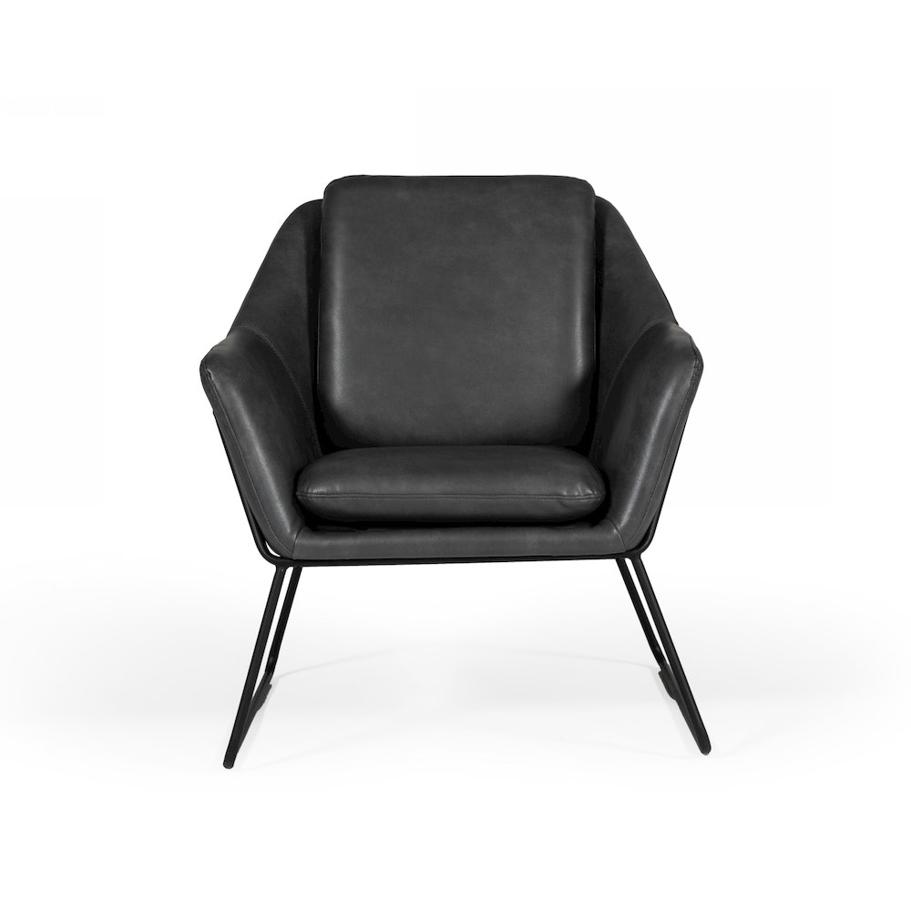 Modrest Jennifer - Industrial Dark Grey Eco-Leather Accent Chair. Picture 2