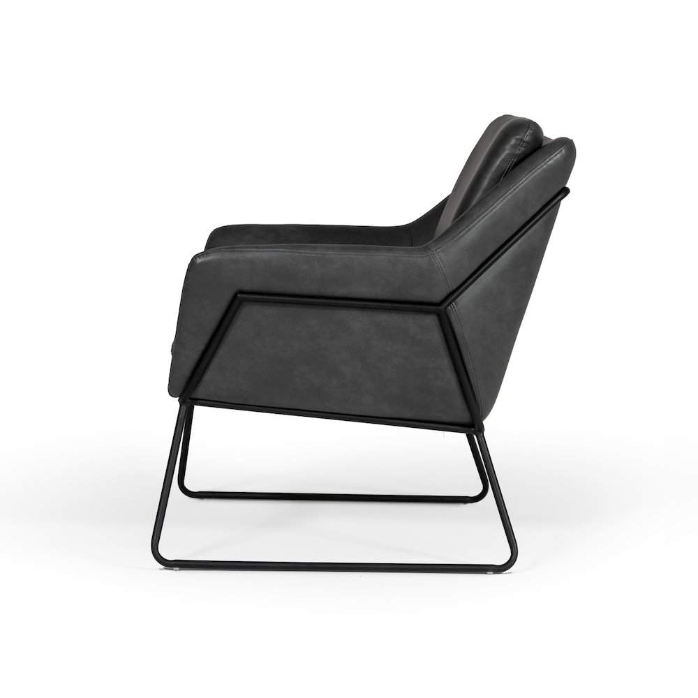 Modrest Jennifer - Industrial Dark Grey Eco-Leather Accent Chair. Picture 3