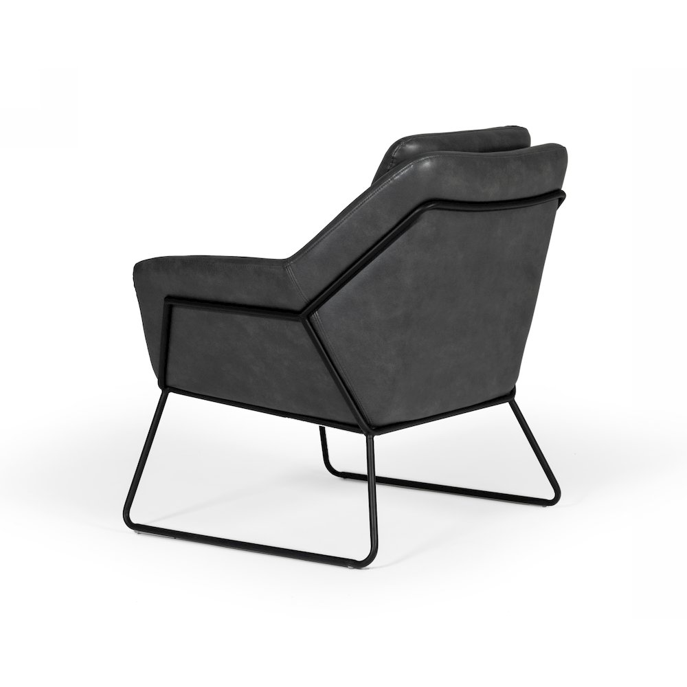 Modrest Jennifer - Industrial Dark Grey Eco-Leather Accent Chair. Picture 4
