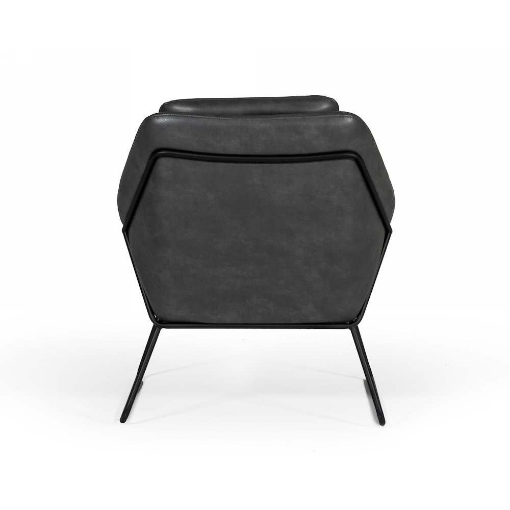 Modrest Jennifer - Industrial Dark Grey Eco-Leather Accent Chair. Picture 5