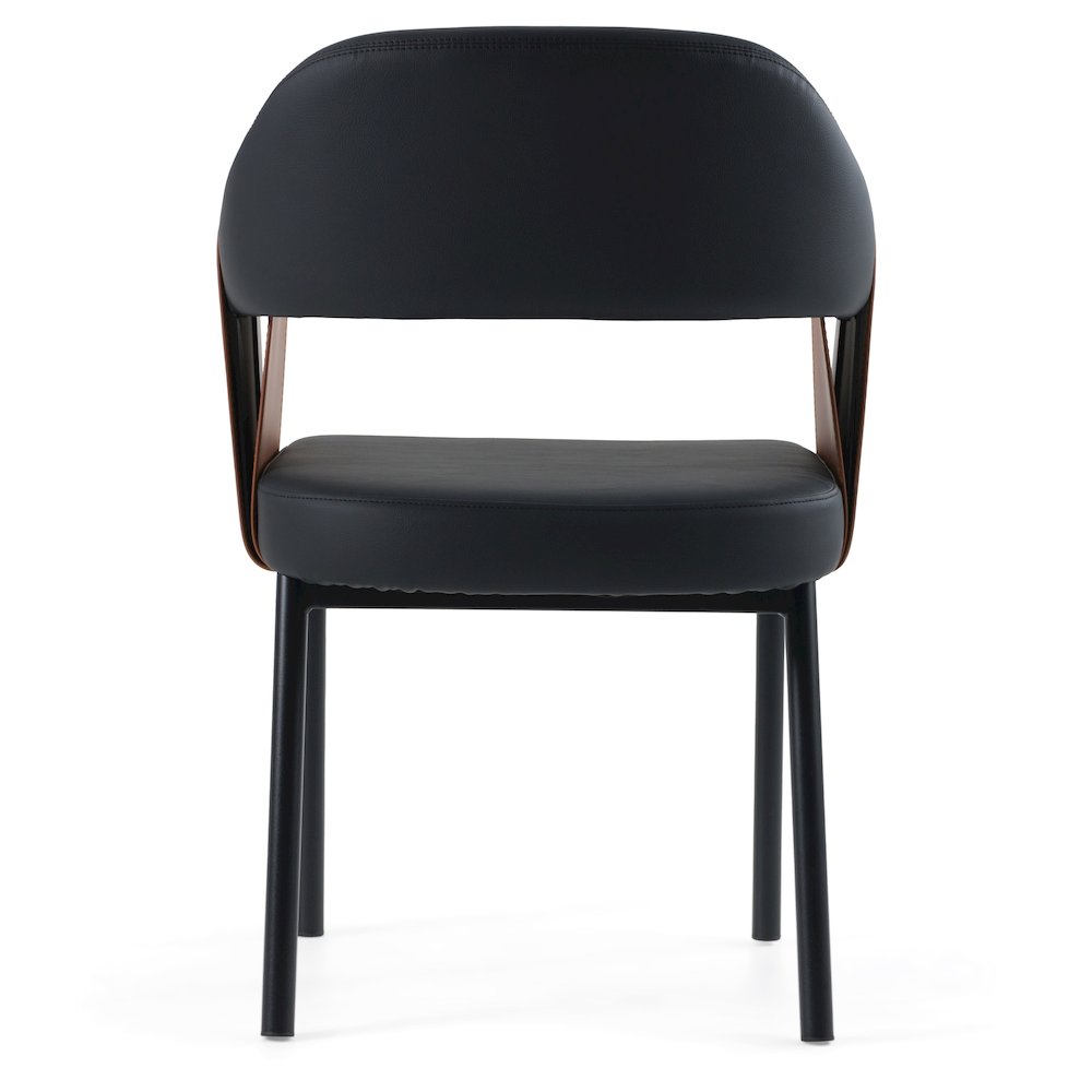 Modrest Jensen - Modern Black + Camel Vegan Leather Dining Chair. Picture 4