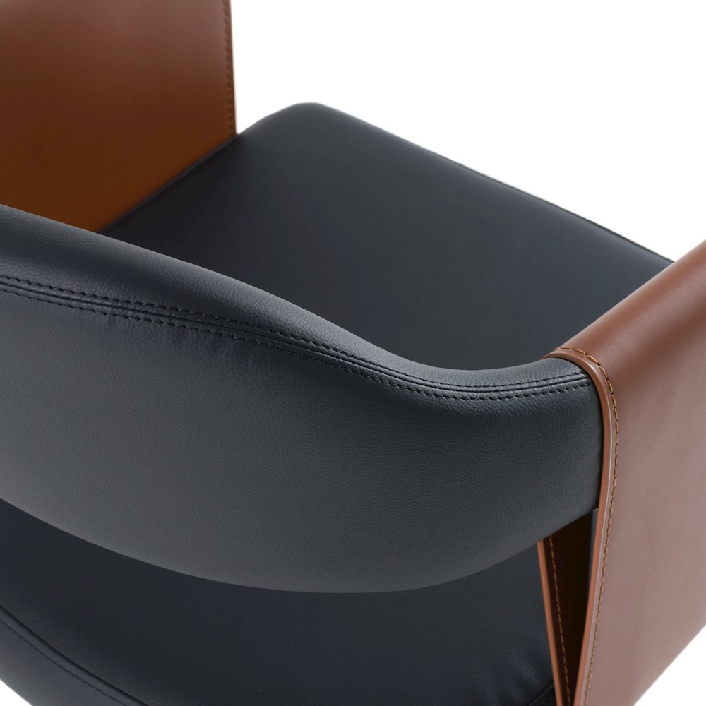 Modrest Jensen - Modern Black + Camel Vegan Leather Dining Chair. Picture 6