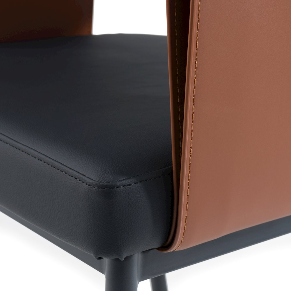 Modrest Jensen - Modern Black + Camel Vegan Leather Dining Chair. Picture 7