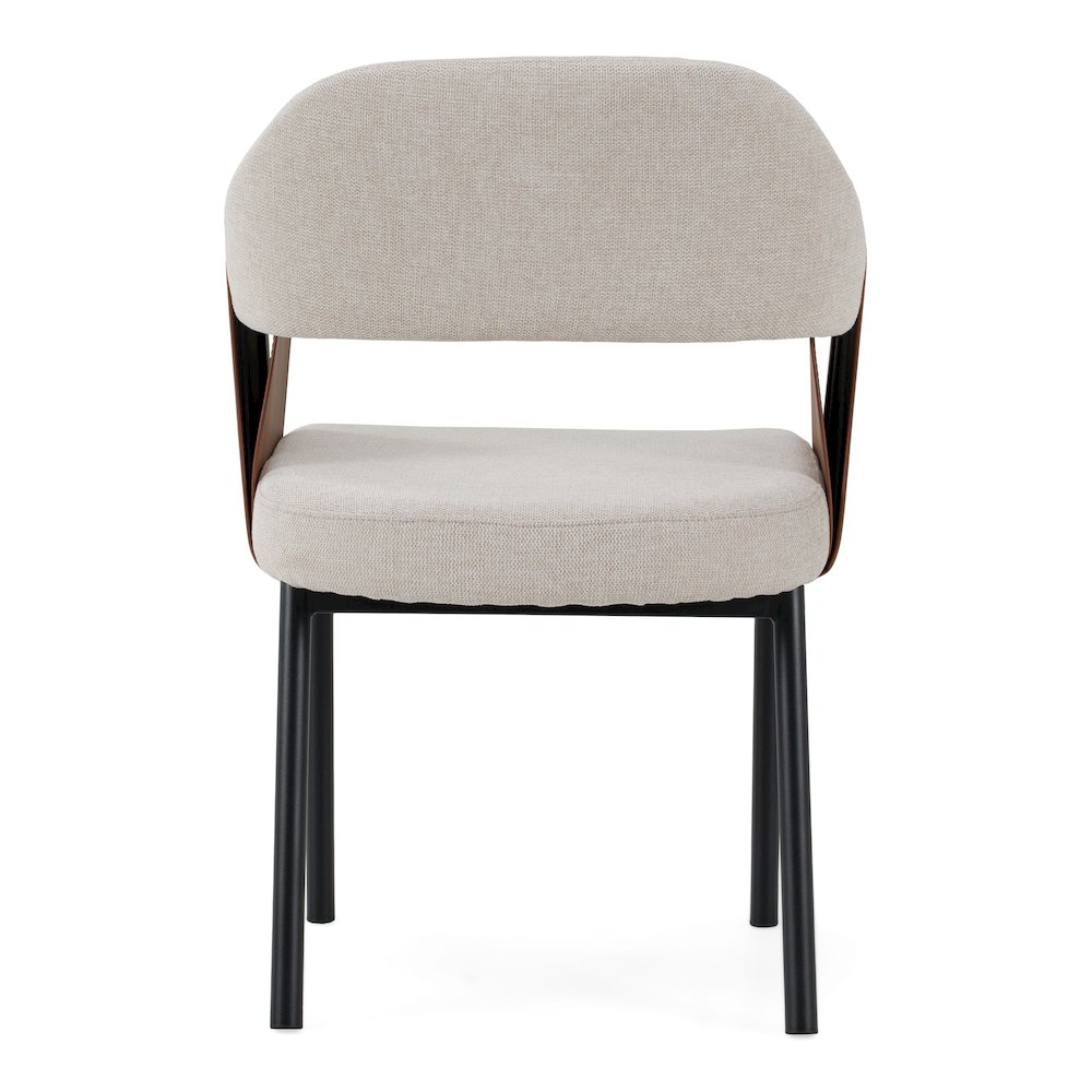 Jensen - Modern Light Grey Fabric + Camel Vegan Leather Dining Chair. Picture 7