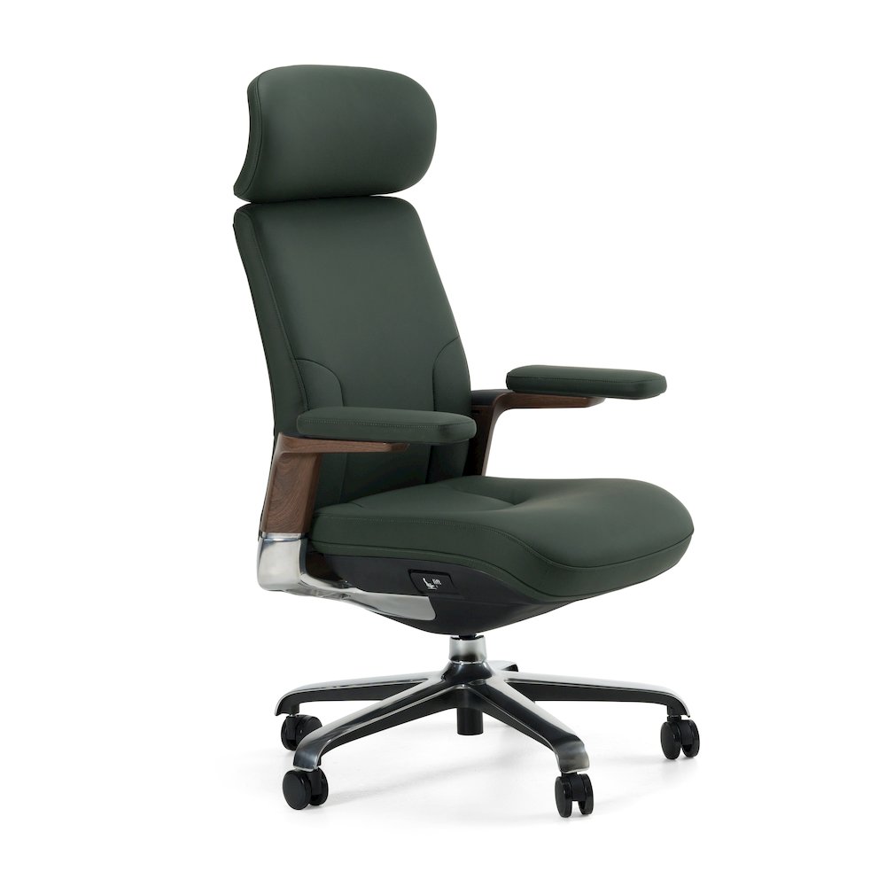 Modrest Johnson - Modern Green Leather Executive Office Chair. Picture 2