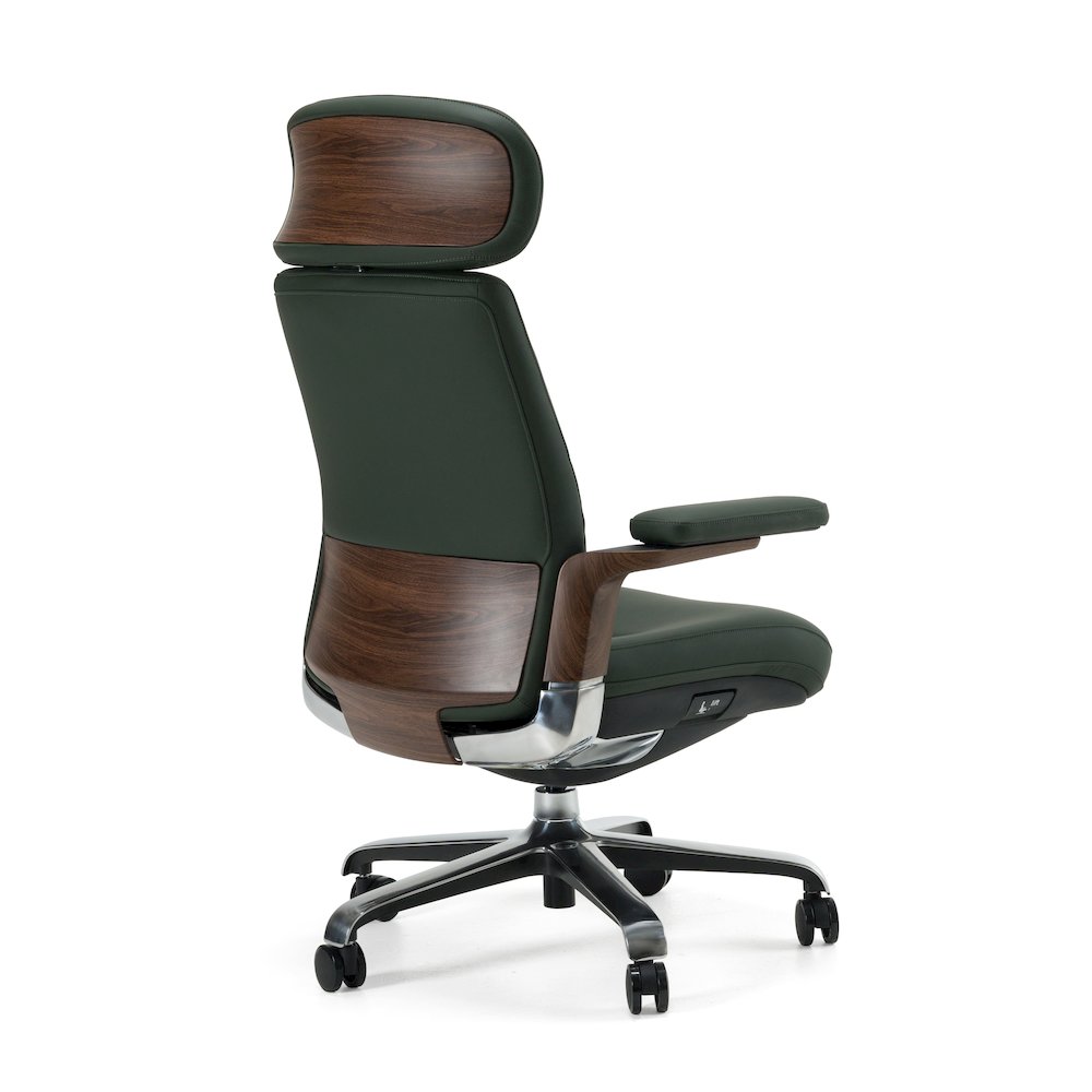 Modrest Johnson - Modern Green Leather Executive Office Chair. Picture 4